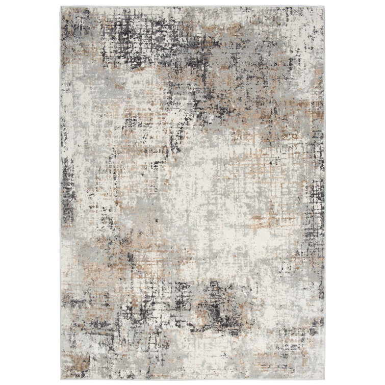 Borough Wharf Dicksonville Flatweave Grey/Beige Rug Wayfair.co.uk